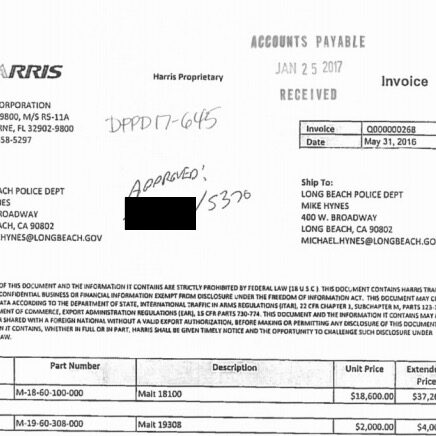 Harris Corporation 2017 Invoice and Purchase Order 
